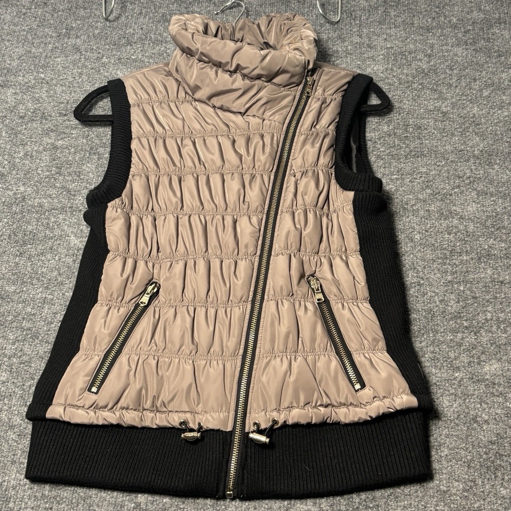 Calvin Klein Performance Vest Womens Large Beige Quilted Puffer Pockets PF5V9664